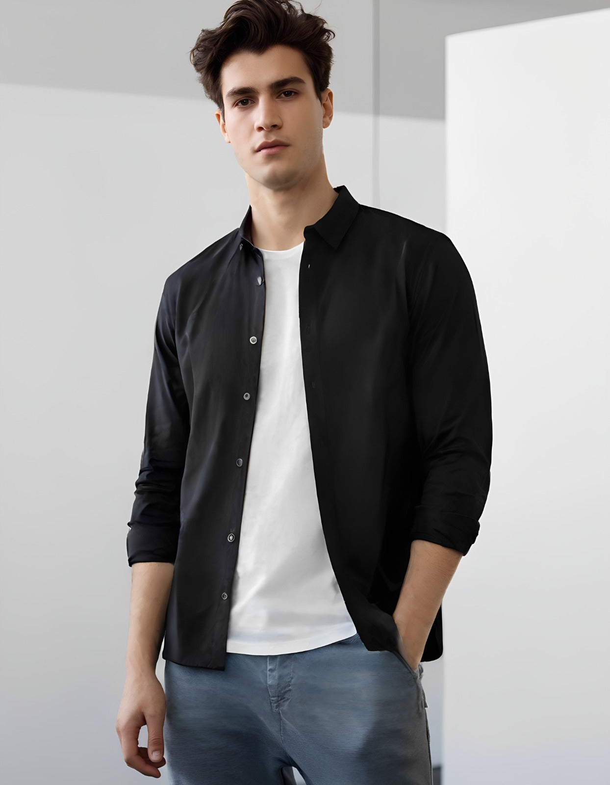 BLACK - PREMIUM QUALITY CASUAL SHIRT FOR MEN